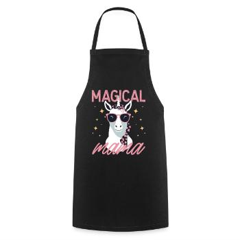 Magical Mom Unicorn Love Stylish Funny - Cooking Apron - black - Front - AI Model Male 185 dark (185cm)