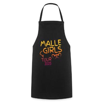 Malle Girls Tour 2025 - Kochschürze - Schwarz - Vorne - AI Model Male 185 dark (185cm)