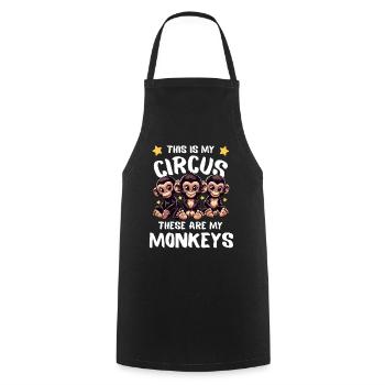 Mother's Day Mom Family Kids Monkeys Chimpanzees - Cooking Apron - black - Front - AI Model Male 185 dark (185cm)