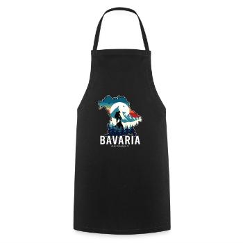 Bavaria Retro Sunrise Landscape - Cooking Apron - black - Front - AI Model Male 185 dark (185cm)