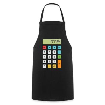 Bonjour Calculatrice - Tablier de cuisine - noir - Devant - AI Model Male 185 dark (185cm)