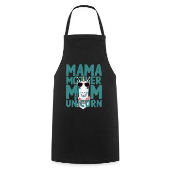 Licorne Maman Drôle Licornes Aimant Maman - Tablier de cuisine - noir - Devant - AI Model Male 185 dark (185cm)