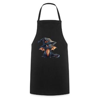 Dragon Witch Halloween Cute Anime Kids - Cooking Apron - black - Front - AI Model Male 185 dark (185cm)