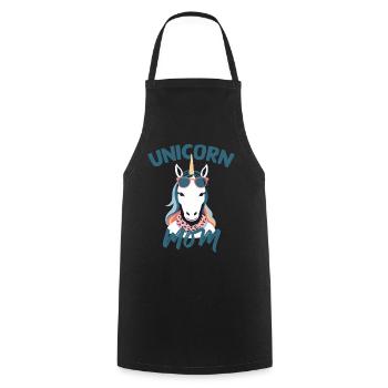 Licorne Maman Licornes Élégantes Amoureux - Tablier de cuisine - noir - Devant - AI Model Male 185 dark (185cm)
