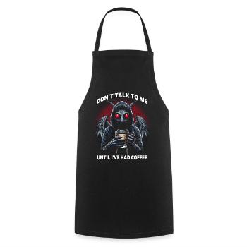 Ne me parlez pas avant que j’aie pris mon café - Tablier de cuisine - noir - Devant - AI Model Male 185 dark (185cm)