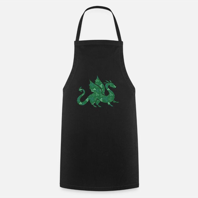 Drache St. Patricks Day Shemrock Kinder - Kochschürze - Schwarz