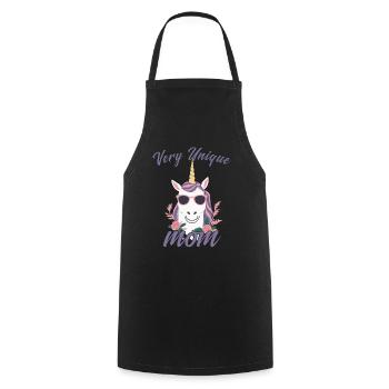 Conception de maman Licorne très Unique - Tablier de cuisine - noir - Devant - AI Model Male 185 dark (185cm)