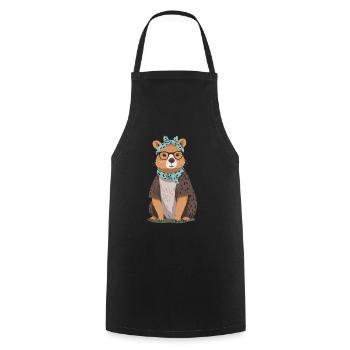 Drôle Capybara Maman Design Capybara Maman - Tablier de cuisine - noir - Devant - AI Model Male 185 dark (185cm)