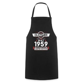 65. Geburtstag Mann Oldtimer Mai Jahrgang 1959 - Kochschürze - Schwarz - Vorne - AI Model Male 185 dark (185cm)