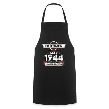 80e anniversaire homme Vintage Mai Vintage 1944 - Tablier de cuisine - noir - Devant - AI Model Male 185 dark (185cm)