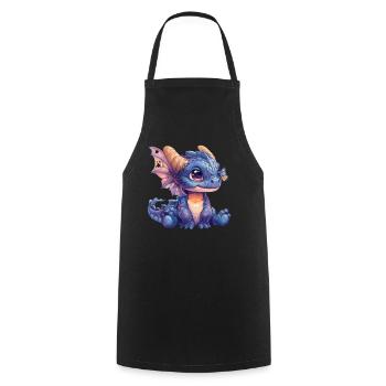 Dragon Butterfly Kawaii Dragon Kids - Cooking Apron - black - Front - AI Model Male 185 dark (185cm)