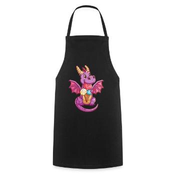 Dragon Crème Glacée Kawaii Dragon Enfants - Tablier de cuisine - noir - Devant - AI Model Male 185 dark (185cm)