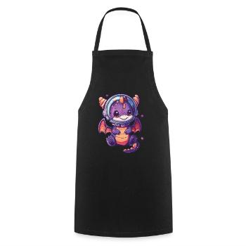 Dragon Astronaut Kawaii Dragon Kids - Cooking Apron - black - Front - AI Model Male 185 dark (185cm)
