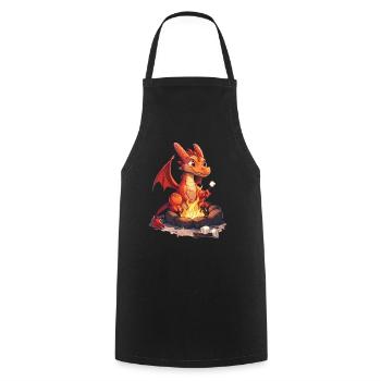 Dragon Guimauves Kawaii Dragon Enfants - Tablier de cuisine - noir - Devant - AI Model Male 185 dark (185cm)