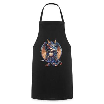 Dragon Samouraï Dragon Japonais Enfants - Tablier de cuisine - noir - Devant - AI Model Male 185 dark (185cm)