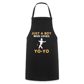 Just A Boy Who Loves Yoyo - Cooking Apron - black - Front - AI Model Male 185 dark (185cm)