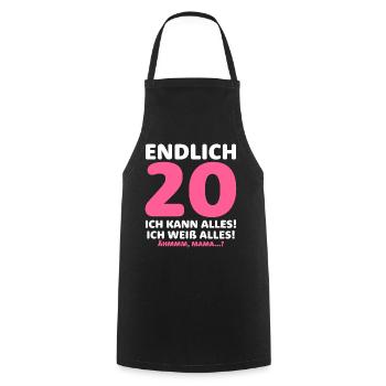 Endlich 20 Ich Kann Alles Ich Weiß Alles - Kochschürze - Schwarz - Vorne - AI Model Male 185 dark (185cm)