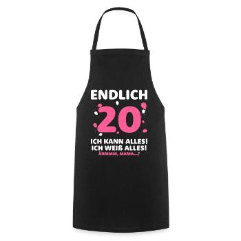 Endlich 20 Ich Kann Alles Ich Weiß Alles - Kochschürze - Schwarz - Vorne - AI Model Male 185 dark (185cm)