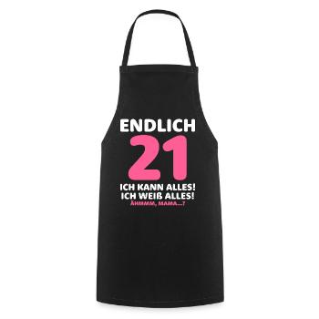Enfin 21 Je peux tout faire, je sais tout - Tablier de cuisine - noir - Devant - AI Model Male 185 dark (185cm)