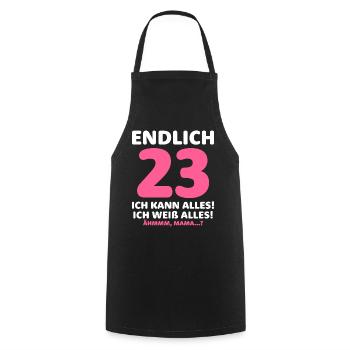 Endlich 23 Ich Kann Alles Ich Weiß Alles - Kochschürze - Schwarz - Vorne - AI Model Male 185 dark (185cm)