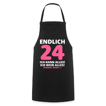 Endlich 24 Ich Kann Alles Ich Weiß Alles - Kochschürze - Schwarz - Vorne - AI Model Male 185 dark (185cm)