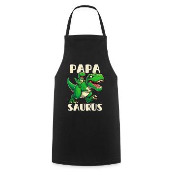 Papa Saurus Fête des Pères Dinosaure T-Rex Papa Drôle - Tablier de cuisine - noir - Devant - AI Model Male 185 dark (185cm)