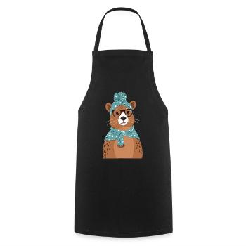 Drôle Capymama Capybara Maman - Tablier de cuisine - noir - Devant - AI Model Male 185 dark (185cm)