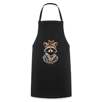Maman raton laveur Raton laveur amant pour la fête des mères - Tablier de cuisine - noir - Devant - AI Model Male 185 dark (185cm)