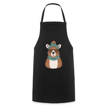 Funny Capymama Capybara Mom - Cooking Apron - black - Front - AI Model Male 185 dark (185cm)