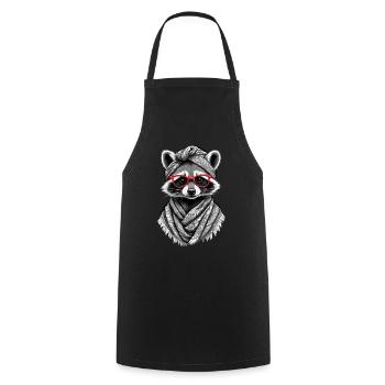 Mama Raccoon Raccoon Amoureux du raton laveur - Tablier de cuisine - noir - Devant - AI Model Male 185 dark (185cm)