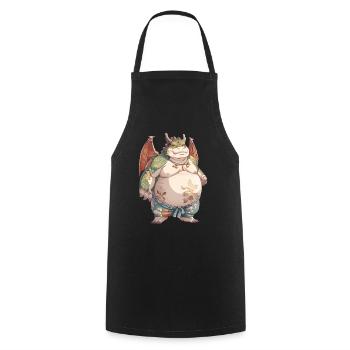 Drache Sumo-Ringer Japanisch Kawaii - Kochschürze - Schwarz - Vorne - AI Model Male 185 dark (185cm)