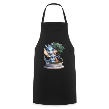 Dragon Bonsai Japanese Kawaii - Cooking Apron - black - Front - AI Model Male 185 dark (185cm)
