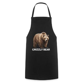 Grizzli Ours brun - Tablier de cuisine - noir - Devant - AI Model Male 185 dark (185cm)