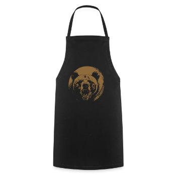 Grizzli Ours brun - Tablier de cuisine - noir - Devant - AI Model Male 185 dark (185cm)