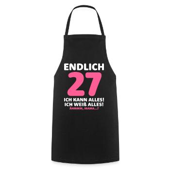 Endlich 27 Ich Kann Alles Ich Weiß Alles - Kochschürze - Schwarz - Vorne - AI Model Male 185 dark (185cm)