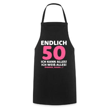 Finally 50 I can do everything I know everything - Cooking Apron - black - Front - AI Model Male 185 dark (185cm)