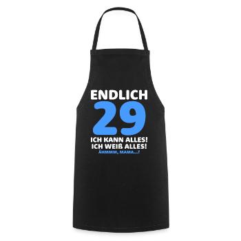 Endlich 29 Ich Kann Alles Ich Weiß Alles - Kochschürze - Schwarz - Vorne - AI Model Male 185 dark (185cm)