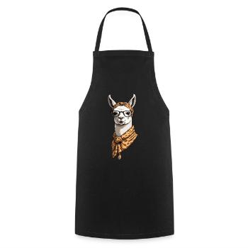 Llama Loving Mom Funny Mom Design - Cooking Apron - black - Front - AI Model Male 185 dark (185cm)