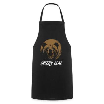 Grizzli Ours brun - Tablier de cuisine - noir - Devant - AI Model Male 185 dark (185cm)
