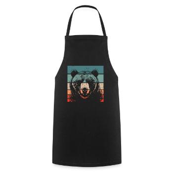 Grizzli Ours brun - Tablier de cuisine - noir - Devant - AI Model Male 185 dark (185cm)