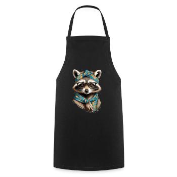 Mama Raccoon Raccoon Amoureux du raton laveur - Tablier de cuisine - noir - Devant - AI Model Male 185 dark (185cm)