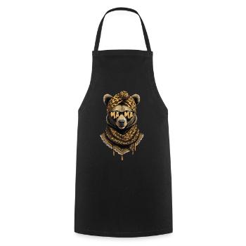 Funny Mama Bear Mother Bear Bear Lover - Cooking Apron - black - Front - AI Model Male 185 dark (185cm)