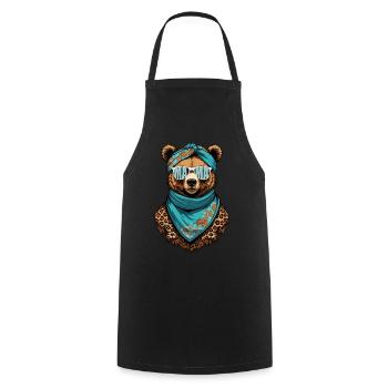 Funny Mom Bear Mother Bear Bear Lover - Cooking Apron - black - Front - AI Model Male 185 dark (185cm)
