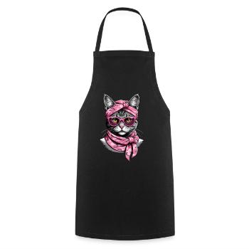 Cute Cat Mom Cat Lover Mom Style - Cooking Apron - black - Front - AI Model Male 185 dark (185cm)