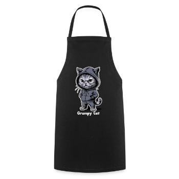 Ärgerliche Böse Katze - Kochschürze - Schwarz - Vorne - AI Model Male 185 dark (185cm)
