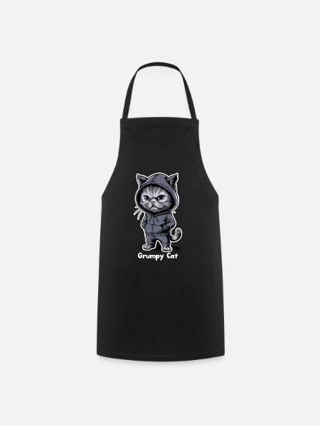 Ärgerliche Böse Katze - Kochschürze - Schwarz