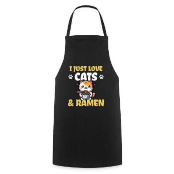 I Just Love Cats And Ramen - Kochschürze - Schwarz - Vorne - AI Model Male 185 dark (185cm)