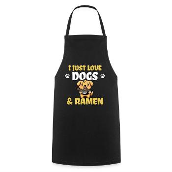 I Just Love Dogs And Ramen - Cooking Apron - black - Front - AI Model Male 185 dark (185cm)