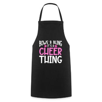 Dépliant de base de pom-pom girl de pom-pom girl - Tablier de cuisine - noir - Devant - AI Model Male 185 dark (185cm)