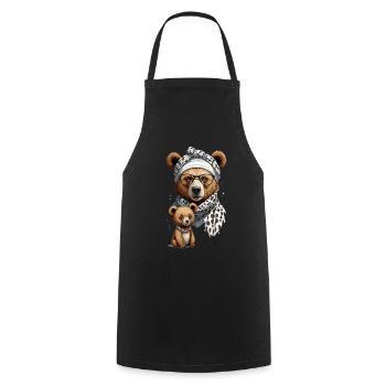Funny Mama Bear Mother Bear Bear Lover - Cooking Apron - black - Front - AI Model Male 185 dark (185cm)